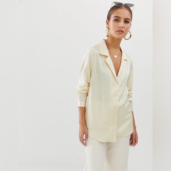 ASOS DESIGN relaxed satin long sleeve shirt - Picture 3 of 9